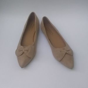 Pointed Toe Flats in Nude